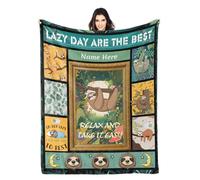 Albrayst Sloth Blankets Custom, Personalized Throw Flannel Blanket for Bed Sofa Couch, 50x40 Inches