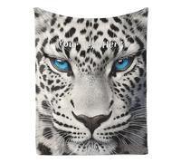 Albrayst Snow Leopard Throw Blanket Personalized, Custom Blanket with Name for Room Decor Aesthetic Gifts, 40"x50"