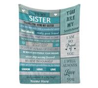 Albrayst to My Sister Blanket Hug, Customizable Blankets Sister Gifts from Sis, Sisters Birthday Gift Idea, 40"x30"