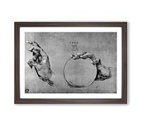 Albrecht Durer Hand of God The Father Framed Print | A2 Walnut Framed Wall Art | Ready to Hang | Modern Nature Picture | Living Room Bedroom Lounge Office