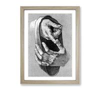 Albrecht Durer Hand Study Classic Painting Framed Print | A4 Oak Framed Wall Art | Ready to Hang | Classic Historical Picture | Living Room Bedroom Lounge Office