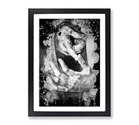 Albrecht Durer Hand Study Modern Cb Framed Wall Art Print, Ready to Hang Picture for Living Room Bedroom Home Office Décor, Black A3 (34 x 46 cm)