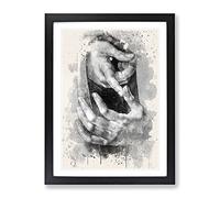Albrecht Durer Hand Study Modern Fc Framed Wall Art Print, Ready to Hang Picture for Living Room Bedroom Home Office Décor, Black A3 (34 x 46 cm)
