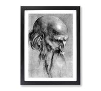Albrecht Durer Head Of An Apostle Classic Painting Framed Print | A3 Black Framed Wall Art | Ready to Hang | Classic Historical Picture | Living Room Bedroom Lounge Office