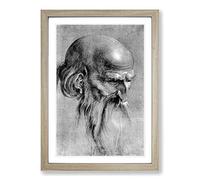 Albrecht Durer Head of an Apostle Framed Print | A2 Oak Framed Wall Art | Ready to Hang | Modern Nature Picture | Living Room Bedroom Lounge Office