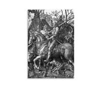 Albrecht DuRer - Knight Death And The Devil Classic Masterpiece Poster Artworks Canvas Room Aesthetic Wall Art Prints Home Modern Decor 16x24inch(40x60cm)