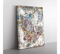 Albrecht Durer Praying Hands Modern Bg Canvas Wall Art Print Ready to Hang, Framed Picture for Living Room Bedroom Home Office Décor, 60x40 cm (24x16 Inch)