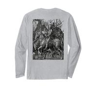 Albrecht Durer Print on Back Knight, Death and The Devil Long Sleeve T-Shirt
