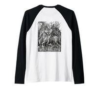 Albrecht Durer Print on Back Knight, Death and The Devil Raglan Baseball Tee