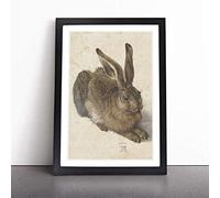 Albrecht Durer The Hare Framed Wall Art Print Black A4 | Ready to Hang, Satin Fine Art Paper, Fade-Resistant Inks, Acrylic Glazing, Securely Packaged, Made in the UK