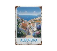Albufeira Portugal Vintage Travel Poster,Funny Vintage Metal Tin Sign Kitchen Bathroom Office Garage Bar Cafe Restaurant Shop Cave Home Wall Decor Art Ideas Gift Tin Sign(20x30cm)8x12 inch-A63