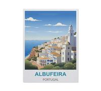Albufeira Portugal Vintage Travel Poster,Retro Metal Tin Sign/Plaque for Kitchen Lounge Garden Garage Pub Wall/Door(15x30cm)6x12 inch-CA45