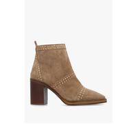 Albula Beige Suede Studded Ankle Boots - Beige Suede / 38