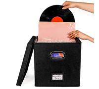 Album Box,lp storage boxes,vinyl storage box,record storage box,Album Holder with Lid and Handle,Storage Crate for Moving Workplace Closet,Cabinet Organizer Case for 50+ 12-Inch Records