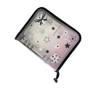 Album for Collector's Cards - Transparent Star Photo Protector A5 Size - with 20 Replaceable Pages with 4 Compartments for Photo Binder with Stars Print, for Adults Teenagers Fans Anime and