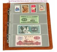 Album Insert Sheets 10 Pack PVC Material with 4 Pockets Per Page Designed for Small Size Paper Currency Storage