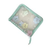 Album Organizer for Cards Collection | Transparent with Star Print A5 Protector, with 20 Replaceable Pages of 4 Compartments Clear Waterproof for Photographs, for Adults E