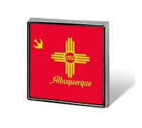 Albuquerque in New Mexico U.S. Flag Custom Lapel Pins Square Brooch Tie Suit Dress Accessories for Men Women Wedding Birthday