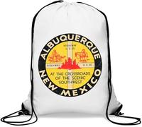 Albuquerque New Mexico at The Crossroads of The Scenic Southwest Vintage Gym Sack Casual Drawstring Bag White