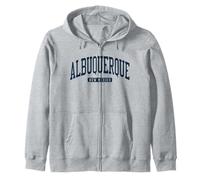Albuquerque New Mexico NM College University Style Navy Zip Hoodie