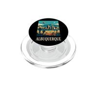 Albuquerque New Mexico Skyline Desert Retro City Art PopSockets PopGrip for MagSafe