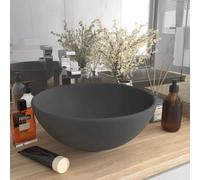 albuquerque round countertop basin without waste 325mm wide 0th - dark grey