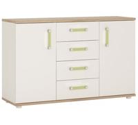 Albury White and Oak Effect 2 Door Medium Sideboard with Lemon Handle