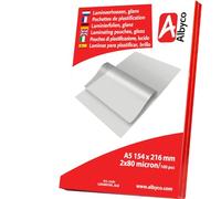 Albyco Laminating Pouches, Laminating Pouches - A5 Format 154 x 216 mm - Thickness 2 x 80 (160) Micron - Glossy - Pack of 100 - Transparent