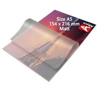 Albyco Matte Laminating Pouches, Laminating Pouches, A5 Format, 154 x 216 mm, Thickness 2 x 80 (160) Microns, Matt, Pack of 100, Transparent