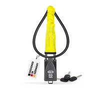 alca® Steering Wheel Lock seat Belt Buckle - Safety Device with Quick mounting I 3 Safety Keys I Flexible with Internal Wire Ropes I 67 cm Total Length I Yellow Fabric Cover A302100