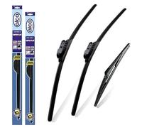 alca Germany Fits Fiat Panda 2012-onwards Set of 3 Windscreen Wiper Blades Super Flat Front Rear 24"15"TL 11"L ASF2415TL11L