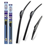 alca Germany Fits Hyundai i10 2014-2019 Set of 3 Windscreen Wiper Blades Super Flat Front Rear 22"16"H 11"O ASF2216H11O