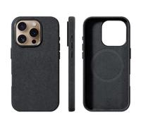 Alcantara Suede Case for iPhone 16 Pro Max/16 Pro/16 Plus/16, Compatible with MagSafe Genuine Italian Suede Leather Handmade Ultra Slim Anti-Slip Anti-Scratch (Dark Gray, 16 Pro Max)