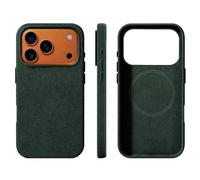 Alcantara Suede Case for iPhone 17 Pro Max, Compatible with MagSafe Genuine Italian Imported Suede Leather Handmade Supercar Interior Feel Ultra Slim Anti-Slip (Green, iPhone 17 Pro Max)