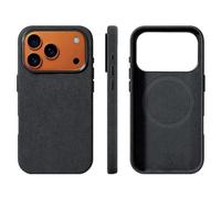 Alcantara Suede Case for iPhone 17 Pro Max, Compatible with MagSafe Genuine Italian Imported Suede Leather Handmade Supercar Interior Feel Ultra Slim Anti-Slip (Dark Gray, iPhone 17 Pro)
