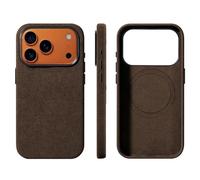 Alcantara Suede Case for iPhone 17 Pro Max, Compatible with MagSafe Genuine Italian Imported Suede Leather Handmade Supercar Interior Feel Ultra Slim Anti-Slip (Brown, iPhone 17 Pro)