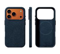 Alcantara Suede Case for iPhone 17 Pro Max, Compatible with MagSafe Genuine Italian Imported Suede Leather Handmade Supercar Interior Feel Ultra Slim Anti-Slip (Blue, iPhone 17 Pro Max)