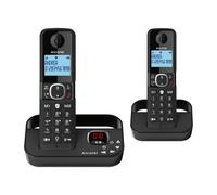 ALCATEL F860 Voice Duo - Cordless Phone DECT With Answering Machine - Large Backlit Display - Handsfree - Call Barring - 2 Direct Memory Keys - 2 Handsets - Black