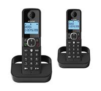 Alcatel F860 Duo Cordless Phone Twin Pack, Full-Featured DECT with Nuisance Call Block (up to 100), 100-Name Directory, Black