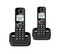 ALCATEL F860 Duo - DECT Cordless Phone - Large Backlit Display - Handsfree - Call Barring - 2 Direct Memory Keys - 2 Handsets - Black