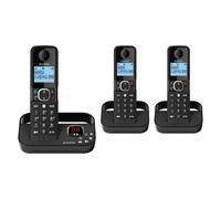 Alcatel F860 Voice Full Featured Cordless Phone, Triple Pack, Black