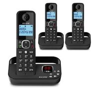 ALCATEL F860 Voice Trio - DECT Cordless Phone With Answering Machine - Large Backlit Display - Loudspeaker - Call Barring - 2 Direct Memory Keys - 3 Handsets - Black