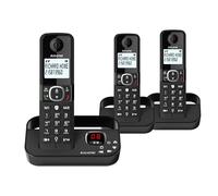 ALCATEL F860 Voice Trio - DECT Cordless Phone With Answering Machine - Large Backlit Display - Loudspeaker - Call Barring - 2 Direct Memory Keys - 3 Handsets - Black
