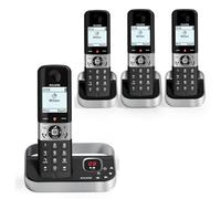 Alcatel F890 Voice DECT TAM Cordless Phone - Quad, Black/Silver