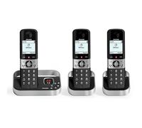 ALCATEL F890 Voice Trio - Cordless Phone DECT With Answering Machine - High Resolution Graphical Display - Handsfree - Call Barring - VIP Ringtone - 50 Min Answering Machine - 3 Handsets - Black/Grey