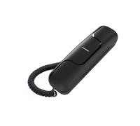Alcatel Corded Phone T06 - Ultra-Compact, Wall-Mountable, Redial Button - Black