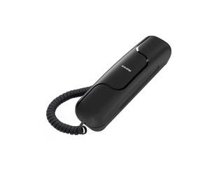 ALCATEL T06 - Wired Landline Telephone - Ultra-Compact Design - Wall Mountable - Redial Button - Black