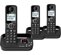ALCATEL F860 Voice Trio - DECT Cordless Phone With Answering Machine - Large Backlit Display - Loudspeaker - Call Barring - 2 Direct Memory Keys - 3 Handsets - Black
