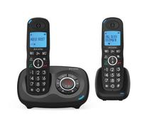 ALCATEL XL595 B Voice Duo - Senior Cordless Phone With Answering Machine - Large Backlit Display - Handsfree - Call Barring - Audio Boost - 14 Min Answering Machine - 2 Handsets - Black