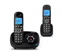 ALCATEL XL595 B Voice Duo - Senior Cordless Phone With Answering Machine - Large Backlit Display - Handsfree - Call Barring - Audio Boost - 14 Min Answering Machine - 2 Handsets - Black